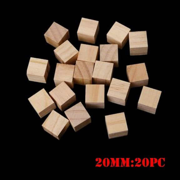 SSZMDLB under $5 Wooden Craft Blocks, Wooden Blocks Mini Cubes, Natural Wood Squares for DIY Craft Projects, Unfinished Building Blocks for Painting Staining