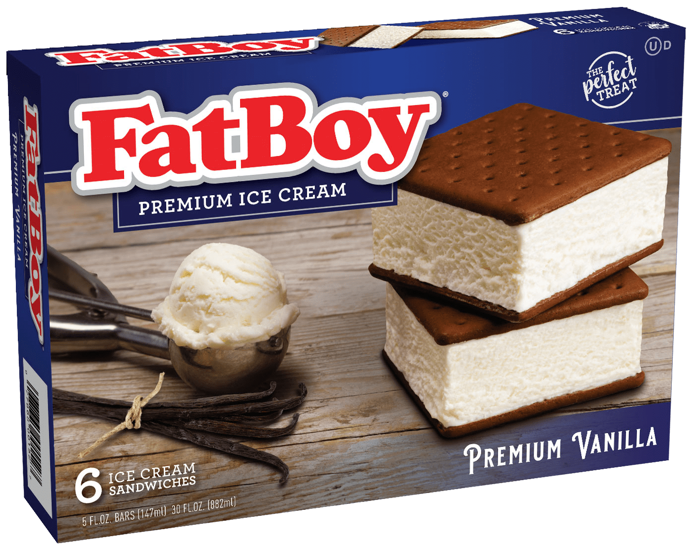 Fatboy Ice Cream Sandwich Premium Vanilla 6 Ea Walmart Com Walmart Com