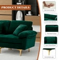 thumbnail image 4 of Rophefx 114" Modular Sectional Sofa,Velvet U Shaped Sectional Sofa Couch with Chaise Lounge,Ottoman &Gold Legs 4 Deep Seater Sofa for Living Room Bedroom Apartment,Green, 4 of 10
