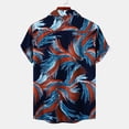 thumbnail image 3 of Camisas Para Hombre XXL Camisas de un solo pecho de primavera y verano para hombre, camisas de vacaciones al libre con bolsillo de manga corta y solapa con estampado informal para playa (Dark Blue, M), 3 of 7