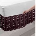 thumbnail image 2 of Peacock Bed Skirt, Ornamental Animal on Vertical Streaks, Elastic Bedskirt Dust Ruffle Wrap Around for Bedding Decor, 4 Sizes, Warm Taupe Dark Mauve, by Ambesonne, 2 of 2