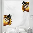 thumbnail image 1 of Turkey Tapestry, Silly Turkey Cartoon Animal Characters with Pilgrims Hat Autumn Feast Day, Fabric Wall Hanging Decor for Bedroom Living Room Dorm, 5 Sizes, Brown Black Yellow, by Ambesonne, 1 of 1