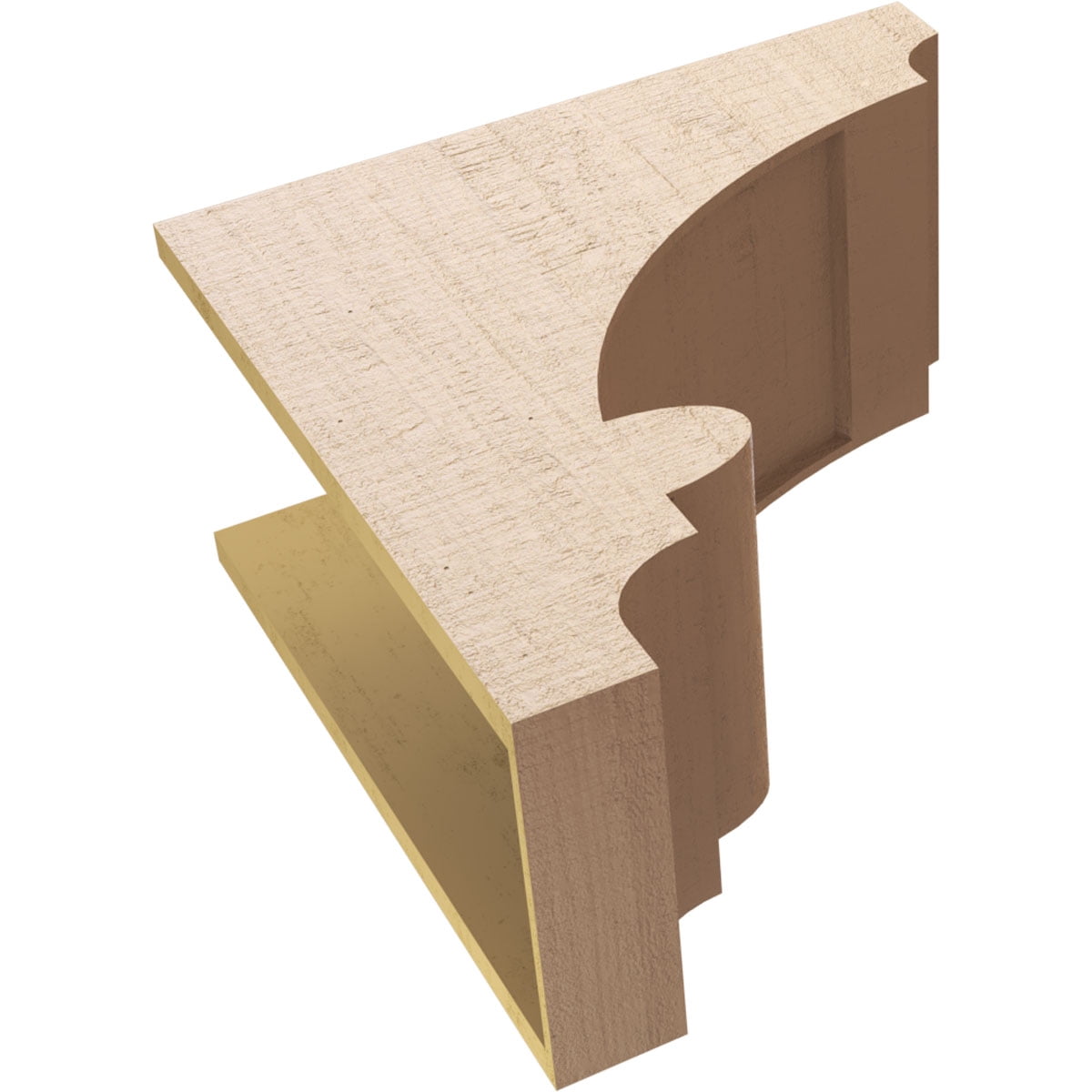 11"W x 22"D x 22"H Classic Diane Rough Cedar Woodgrain TimberThane Corbel, Primed Tan