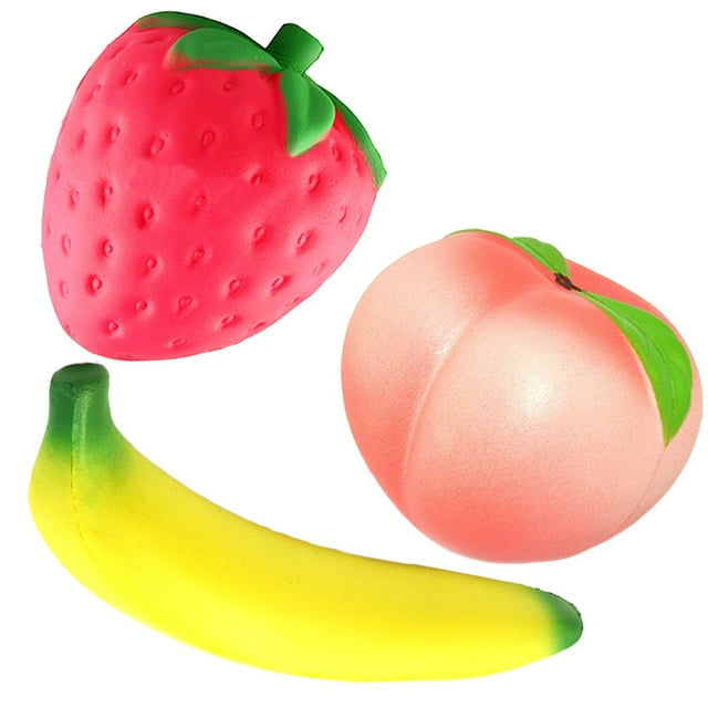 Jouet de Décompression Fraise-Banane Surdimensionnée en Forme de Fruit à Rebond Lent