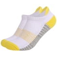 thumbnail image 4 of 6 Pairs Ankle Compression Socks for Men Women, Cotton Cushioned Running Socks with Arch Support, Low Cut Yellow, 4 of 4