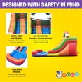 thumbnail image 6 of Pogo Crossover Inflatable Water Slide with Blower, Rainbow Cloud 12 Foot Kids Waterslide, 6 of 9