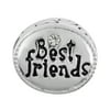 Shop LC White Stainless Steel Mickey Minnie Best Friend Engraved Crystal Charm