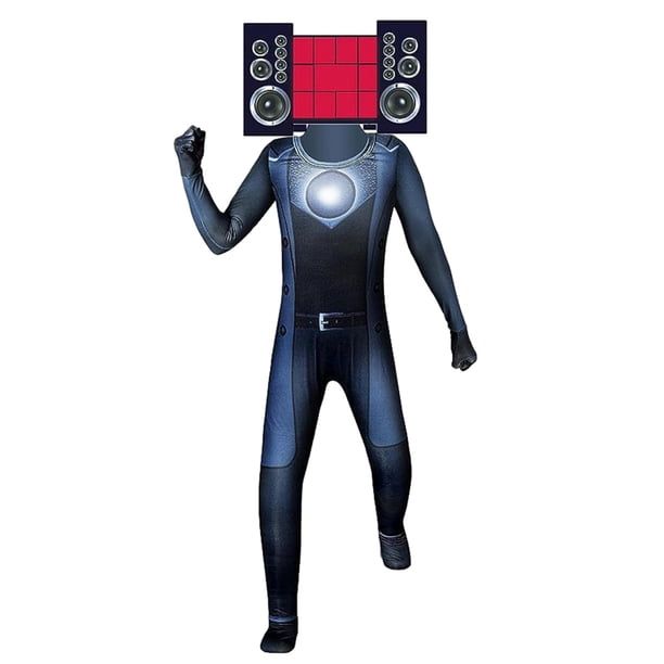 FLhrweasw Fancy TV Man Disfraz Halloween Cámara TV Man Monos Con Máscara (130 16)