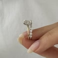 thumbnail image 3 of SOLITAIRE JEWELS 3Ct Elongated Cushion Moissanite Diamond Two Stone Hidden Halo Engagement Ring Set Solid 10k Two Tone Gold, 3 of 6