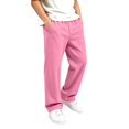thumbnail image 2 of Kids Sweatpants Kids Elastic Waist Wide Leg Sweatpants Boys Girls Loose Casual Trousers With Side Pockets Soft Daily Jogger Pants Pink 9-10 Years, 2 of 8
