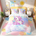 thumbnail image 2 of Erosebridal Cute Unicorn Bed In A Bag Twin Size, Initial Printed A Bed Set, Rainbow Galaxy Bedding Twin Size, Microfiber Bedroom Decorative,7 Pieces Reversible, 2 of 5