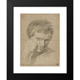 thumbnail image 2 of Bernard Picart 11x14 Black Modern Framed Museum Art Print Titled - Bust of Young Man Resting Chin on Hand (C. 1720), 2 of 5