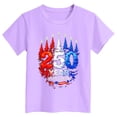 thumbnail image 3 of Wxirdiow Girls Tshirt Toddler Baby Boy Girl 4th of July Shirt USA Stars Short Sleeve T-Shirt Tops Fourth of July Outfit Memorial Tee Purple Size,11-12 Years, 3 of 3