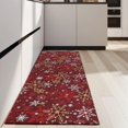 thumbnail image 4 of Red Christmas Snowflake Pattern Kitchen Rug Mat,Kitchen Runner Rugs Non Skid Washable,Decorative Kitchen Floor Mats for Kitchen,Sink,Laundry,17"X47", 4 of 5