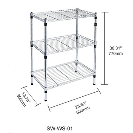 3 Shelf Storage Unit Organizer, 30 Inch Height Storage Shelves