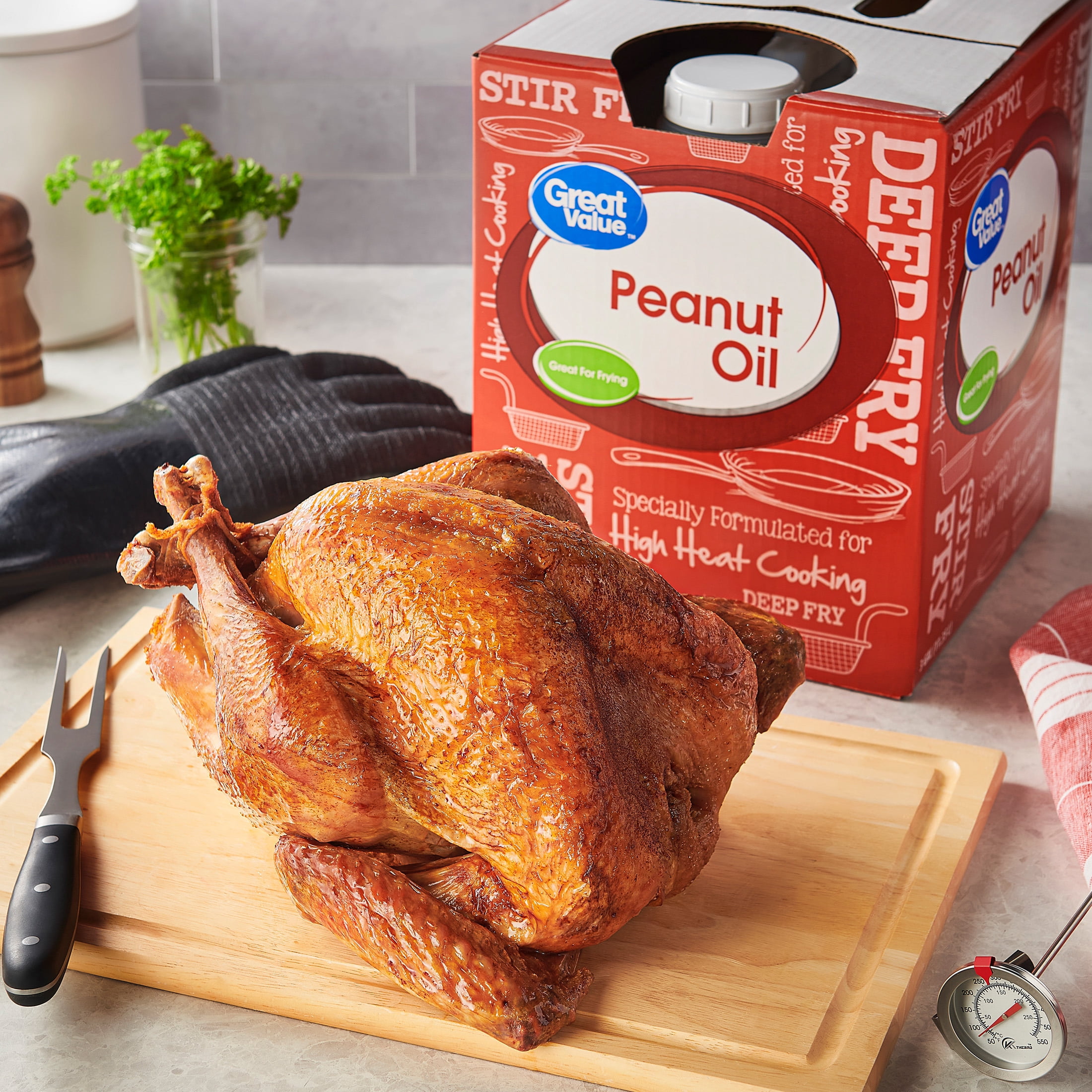 (3 pack) Great Value Peanut Oil, Heart Healthy and Versatile, 3 Gallon Bottle