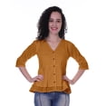 thumbnail image 1 of Moomaya Blouse Ethnique en Coton Peplum Col en V pour Femmes, 1 of 6