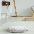 thumbnail image 3 of Woodland Round Floor Cushion with Handle, Nature Theme Simplistic Sketch of Repetitive Fir Trees and Triangles, Pillow for Living Room & Dorms, 18" Round, White and Charcoal Grey, by Ambesonne, 3 of 4