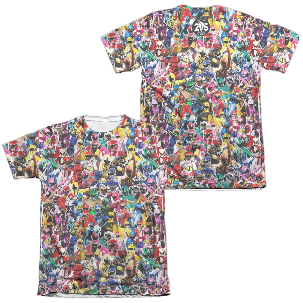 Power Rangers - Crowd Of Rangers (Front/Back Print) - Short Sleeve ...