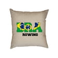 thumbnail image 1 of Brazil Rowing - Olympic Games - Rio - Flag Decorative Linen Throw Cushion Pillow Case with Insert, 1 of 6