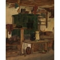 thumbnail image 3 of Reinhard Sebastian Zimmermann 15x18 Black Modern Framed Museum Art Print Titled - Green Tiled Stove (1857), 3 of 5