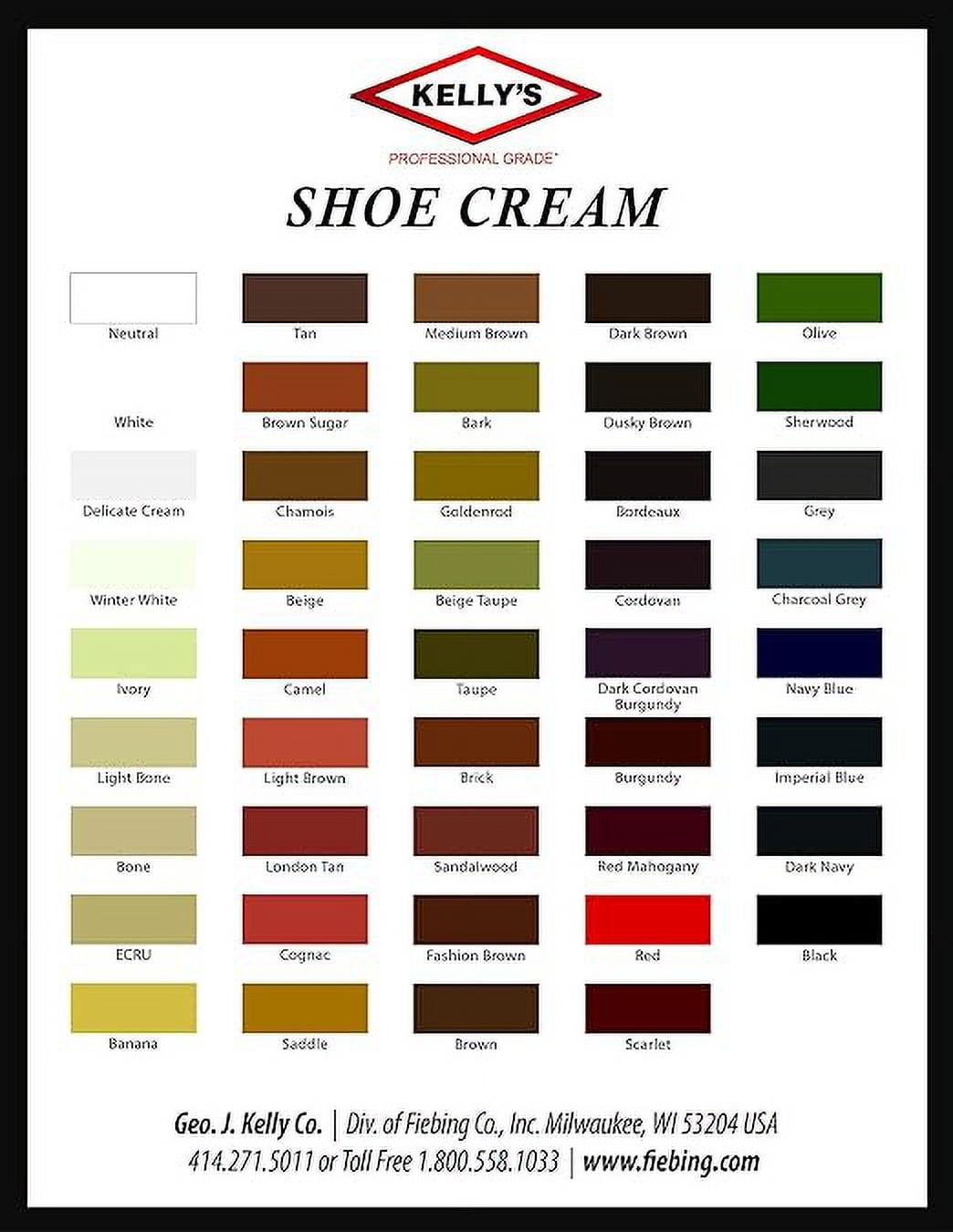 Kelly s Shoe Cream Professional Shoe Polish 1.5 oz Bone Walmart