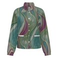 thumbnail image 5 of Jackets for Women Winter Coat Jackets Flannel Stand Collar Jacket(Abstract Marble Print,Size:S-4XL), 5 of 7