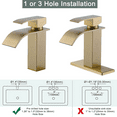 thumbnail image 4 of WOWOW Brushed Gold Waterfall Bathroom Faucet  Single Handle Faucet for Bathroom Sink, 4 of 7