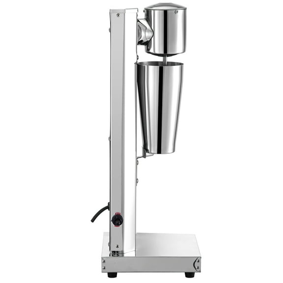 KFFKFF Stainless Steel Electric Milkshake Machine, 180W Single Head Milkshake Maker with 800ml Cup, Silver Milkshake Mixer, 2-Speed Adjustable