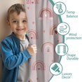 thumbnail image 3 of Blackout Kids Curtains,Pink Boho Bohemia Rainbow Hearts Pattern Childrens Insulated Curtains Set Of 2,Bedroom Essentials,Toddler Room Decor 52x84in(132x213cm), 3 of 5