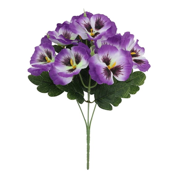 Luoshdecor Artificial Pansy Flowers,Silk Pansy UV Resistant Plant for Outside Planter Front Door Porch Garden Yard Decor