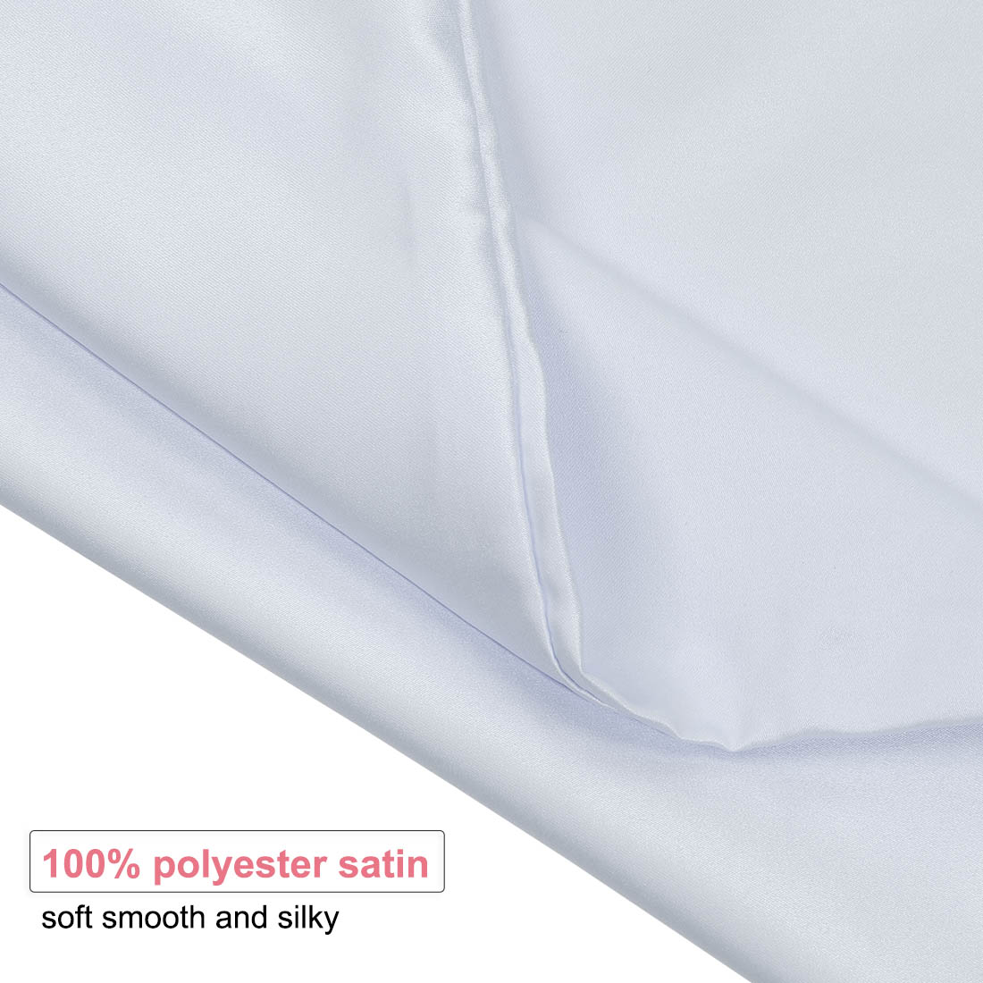 Unique Bargains Set of 4 Silky Satin Pillowcases Pillow Cover Silver King