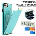 thumbnail image 7 of Mantto for iPhone 7 Plus/8 Plus Back Wallet Case with Card Holder, Magnetic Clasp 3 Card Slots RFID Blocking Premium PU Leather Shockproof Anti-Scratch Wallet Phone Case, Mint, 7 of 7