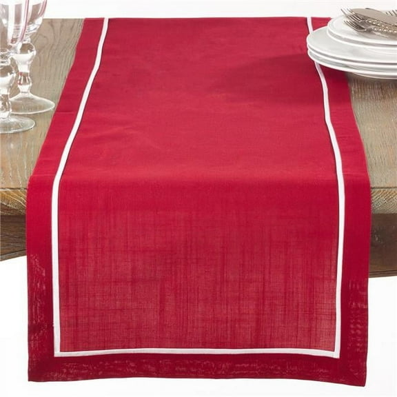 Saro Lifestyle Classic Border Design Placemat (Set of 4) Red