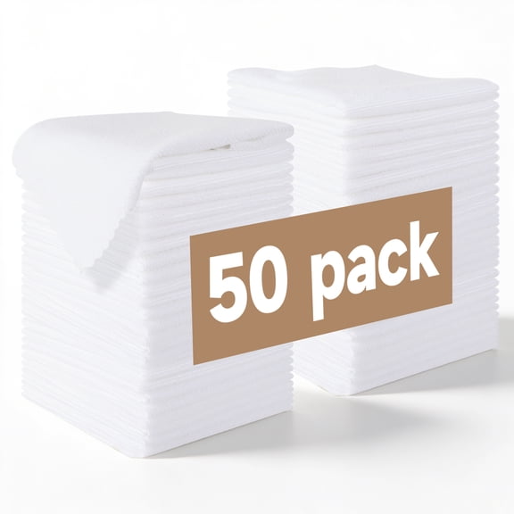 LUIISIS 50 Pack Absorbent Microfiber Cleaning Cloth, Reusable Cleaning Rags Bulk, Lint Free Washable Microfiber Rags for Home, Kitchen, or Shop, 10.6''x10.6''