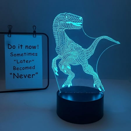 

Shxx Dinosaur Series Night Light 16 Colors 3d Led Illusion Lamp Remote Control Toys Children s Home Decoration Light B091-746