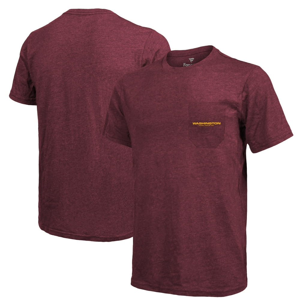 Washington Football Team Fanatics Branded Tri-Blend Pocket T-Shirt - Burgundy - Walmart.com