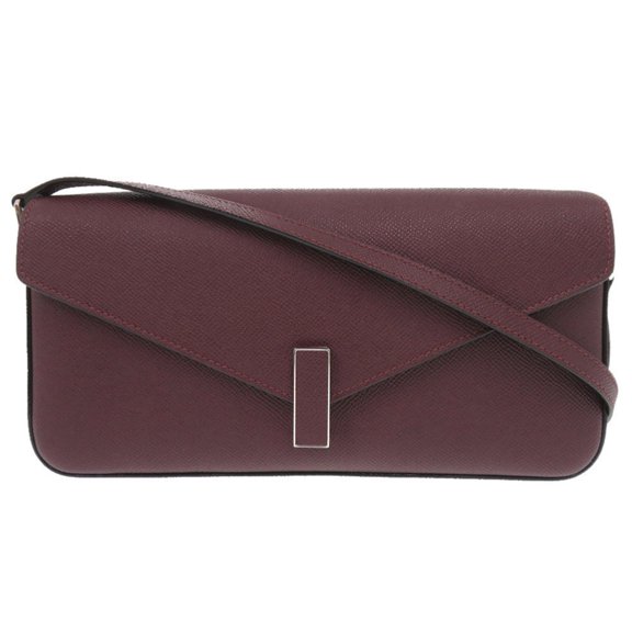 Pre-Owned Valextra Iside Leather Amarante 3-Way Shoulder Bag Clutch 0190Valextra