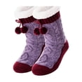 thumbnail image 3 of Voska Winter Warm Thick Fleece Lined Non Slip Floor Socks Adult Cozy Home Slipper Socks with Grippers Indoor Anti Skid Socks for Men Women Purple One Size, 3 of 5