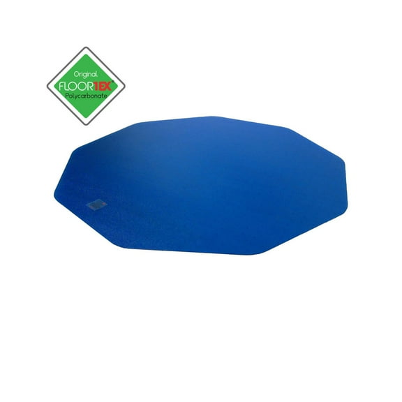 38"x39" Polycarbonate 9 Sided Chair Mat for Hard Floors Blue