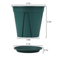 thumbnail image 3 of Topboutique 5.7" Green Plastic Flower Planters with Drainage Holes and Trays (4 Count), 3 of 6