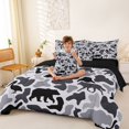 thumbnail image 4 of Manfei Retro Camo 7-Piece Twin Bedding,Lovely Bear Bedding Comforter Set,White Black,Black Reversible, 4 of 7