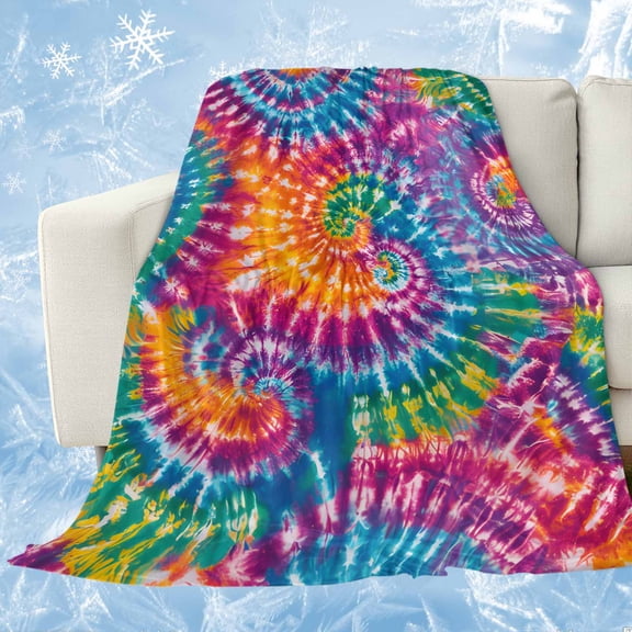 Colorful Cooling Blanket, Lightweight Breathable Summer Throw Blanket with Double Sided Cold Effect,Ethnic Modern Abstract Watercolor Tie-Dye Picnic Beach Blankets Bed Sheet for Hot Sleepers 30"x40"