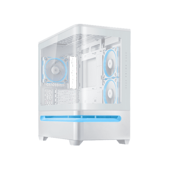 ASUS Prime AP202 ARGB - microATX tower - windowed side panel (tempered glass) - no power supply (ATX) - white - USB/Audio