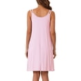 thumbnail image 3 of Vestido de pijama sin mangas para mujer INSPIRE CHIC, quimono de modal, camisones, camisetas de noche, vestidos de tirantes, color rosa claro, 3 of 6