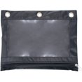 thumbnail image 1 of Advantus Zippered Binder Pencil Pouch with Rivets, 7-3/8-Inch X 10-Inch, Black with Clear Front, Pack of 3 (63067), 1 of 4