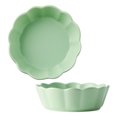 thumbnail image 1 of Qeeadeea Small Round Baking Dish Set Of 2, Colorful Ceramic Pie Pan, Round Ceramic Pie Plate-green-15x15x5cm, 16oz, 1 of 7