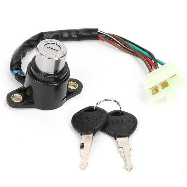 Interruptor de encendido de motocicleta con cable + 2 llaves para Ehuebsd CB125 CM400 CM450