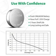 LiCB SR626SW 377 Watch Battery 1.55V 626 Silver Oxide Button Battery (40 Pack)