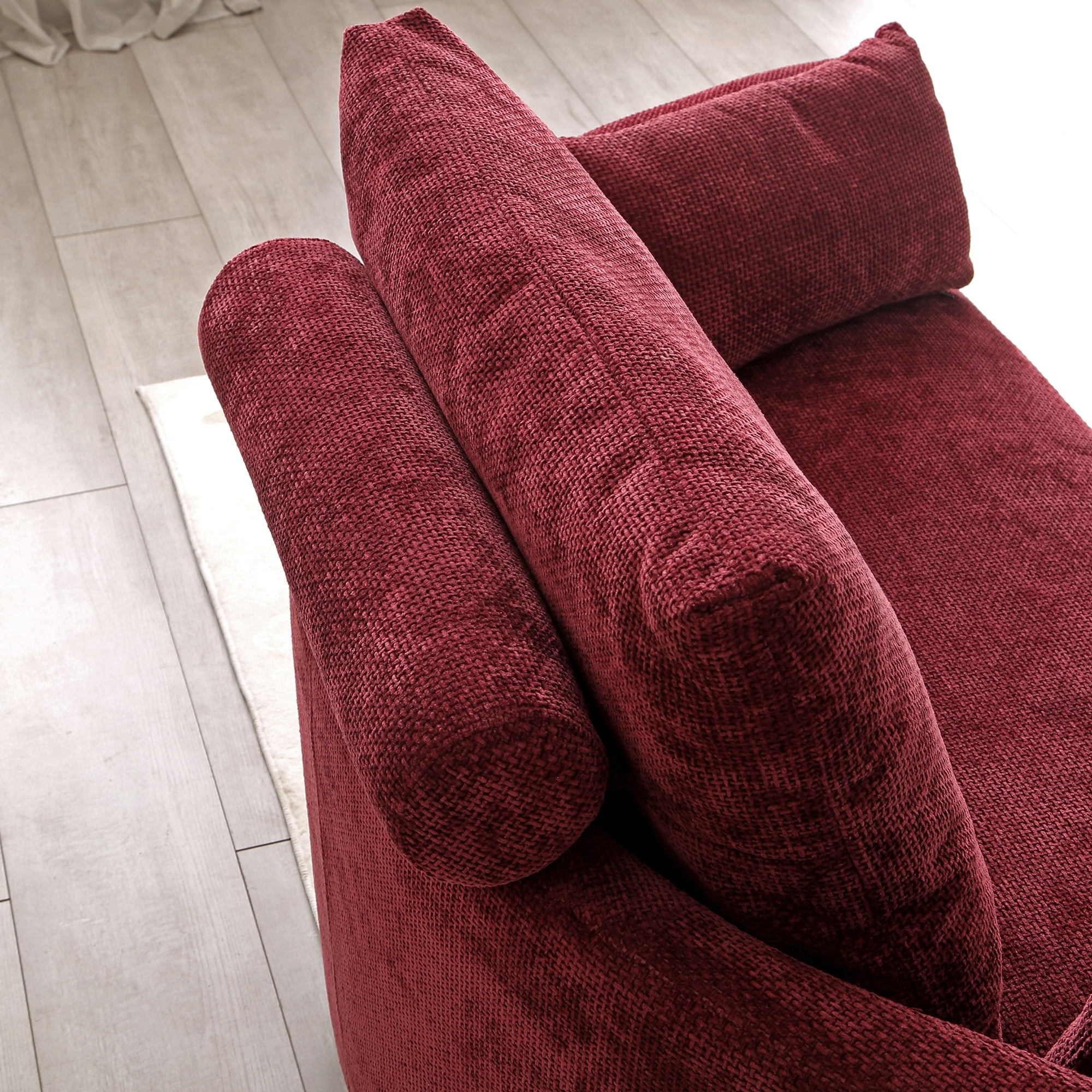 Foldable Sleeper Sofa Bed,Floor Sofa Chair Bed,Adjustable Futon Sofa Folding Lazy Sofa Couch for Living Room/Bedroom,Burgundy